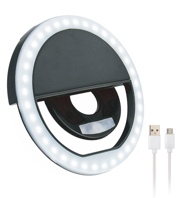 Portable Selfie Light Clip on Phone Selfie Ring Lights Mini Ring Light Selfie in Real 200mah Battery