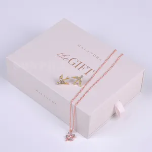 Caixa de embalagem de joias de anel de papel, de alta qualidade, pequena gaveta de cartão, caixa de luxo personalizada, logotipo, caga para joyeria, colar, pacote