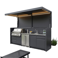 Armoires de cuisine extérieures modulaires en acier inoxydable, armoires mobiles tout-en-un pour applications haut de gamme en cour