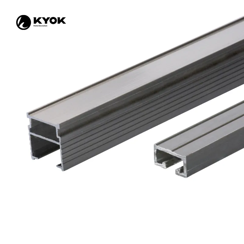China manufacture KYOK wireless motorized aluminium ceiling curtain sliding panel rail track glide curtains