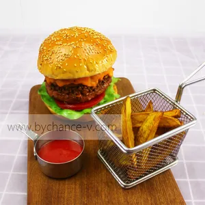 Realistische Nep Food Replica Model Hoge Kwaliteit Levensechte Nep Hamburger Big Mac Beef Burger Voor Restaurant Display Rekwisieten