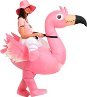 Costume gonflable d'Halloween pour adultes, flamant rose, 100% polyester, pour hommes et femmes