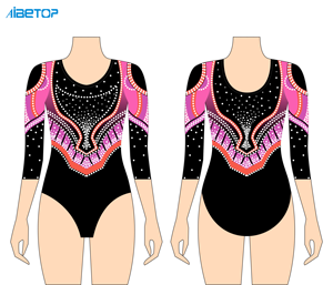 <span class=keywords><strong>Justaucorps</strong></span> de gymnastique de compétition pour artiste, design complexe, <span class=keywords><strong>magnifique</strong></span>, manches longues, strass, vêtements de danse - Product Image 6