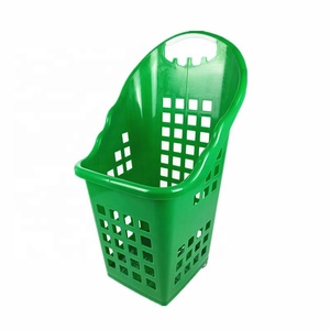 Supermercado Hipermercado Gran capacidad 70L Cesta DE LA COMPRA Carro Cesta rodante con ruedas Carro de compras de plástico - Product Image 2