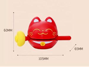 <span class=keywords><strong>Chat</strong></span> porte-bonheur en bois mignon petit poisson de bureau calmant soulagement du Stress ornement de bureau taraudage jouet drôle cadeau à la mode jouer - Product Image 2