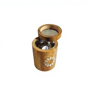 Brûleur à Bakhoor en bois avec incrustation de nacre de qualité supérieure, porte-encens artisanal de luxe avec un design mosaïque élégant pour la décoration de la maison - Product Image 1