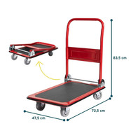 Chariots à plaques d'acier antidérapants personnalisables avec conception à quatre roues pour l'utilisation en entrepôt Effets personnels Transport OEM pris en charge