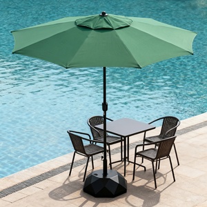 Parasol de marché extérieur 2,7 m à 8 baleines en fer, imperméable, pour jardin, patio, cour et bord de piscine - Product Image 1