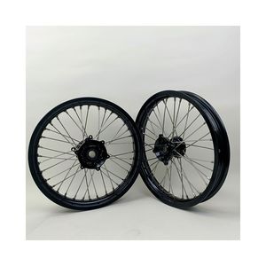 Nuevo Juego de Ruedas SX85 17 <span class=keywords><strong>Supermoto</strong></span> Motard, Aleación de Aluminio 7050-T6 Anodizado, Totalmente Negro, Rin Delantero/Trasero, Pit Bike, Mini Racing - Product Image 5