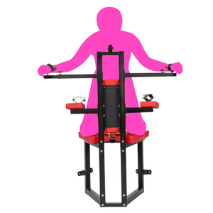 BANSEY Banc de soumission pour fessées avec menottes pour le cou, les poignets et les chevilles, Sedia bondage Kniebank, Mobilier de bondage pour adultes - Product Image 1