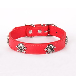 2025 gran oferta PU cuero estilo Punk mascota gato y perro Collar con decoración de calavera pirata