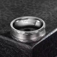 Poya Jewelry Herren 8mm Ein kanal Inlay gehämmert Wolfram Ring Blank Classic für Hochzeit Verlobung geschenk