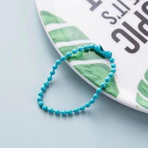 سلسلة حلقية ملونة معدنية للبيع بالجملة مع إبزيم حديدي خرز سلسلة حلقية مع موصل - Product Image 5