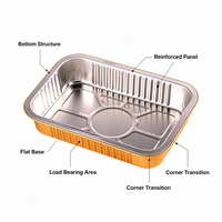 Barquette rectangulaire jetable en aluminium, multi-usages, pour cuisson, grillades, four, qualité alimentaire, contenant alimentaire à emporter