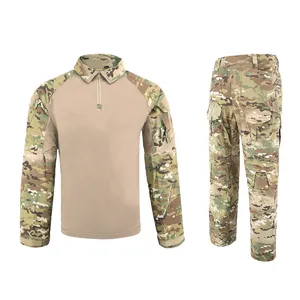 Combat Shirt Military Double Safe Custom Long Sleeve Tactical Shirt Multicam Tactical Clothing Camouflage Uniform G3 G2 Frog Black Camouflage Suit