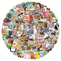 Lot de 50 autocollants en résine mignons animaux, décoratifs pour bagages de voyage, téléphones, ordinateurs portables, dessins animés, cadeaux promotionnels
