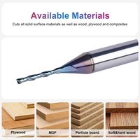 Fraise à queue en carbure pour PCB, 1/16 pouce, fraise de défonceuse spirale, revêtement Nano Bleu, 12 mm, 2 dents, pour travail des métaux CNC