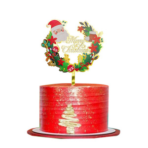 Adorno acrílico para pastel de Navidad con estampado de flores y dulzura, para decoración de repostería navideña - Product Image 5