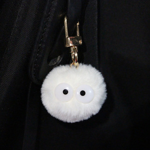 Thú nhồi bông quà tặng kinh doanh búp bê sang trọng lông Fluffy POM Keychain đồ chơi mờ bóng phụ kiện phim hoạt hình poms Móc Chìa Khóa với mắt Mặt dây chuyền - Product Image 6