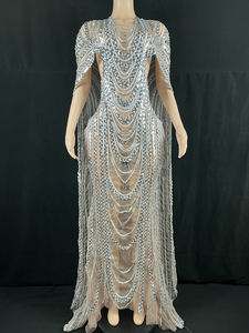 Twotwinstance — robe de soirée en strass, <span class=keywords><strong>tenue</strong></span> de soirée avec des strass et des diamants, vêtements uniques, <span class=keywords><strong>tenue</strong></span> de scène, d'anniversaire, Y2359, nouveau produit, <span class=keywords><strong>2022</strong></span> - Product Image 5