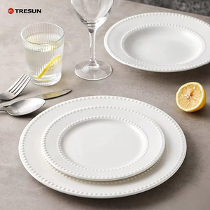 Assiette Ronde Moderne en Céramique Blanche Pure Écologique pour Steak, Pâtes, Salade – Idéale pour Fêtes, Maison, Hôtels et Restaurants - Product Image 3