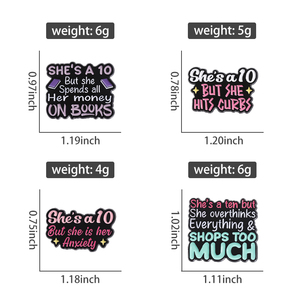 เธอเป็น10ชิ้นแต่เธอคิดมากเกินเข็มกลัดเข็มกลัดติดป้ายสัญลักษณ์ของขวัญสำหรับเพื่อนขายส่ง - Product Image 6