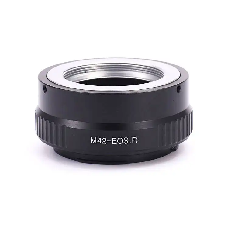 Adaptor kamera pemindah miring aluminium logam hitam adaptor lensa cincin untuk lensa M42 ke kamera RF EOS