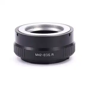 Anel adaptador de lente para câmera de câmera de alumínio e metal preto, adaptador para lente M42 para câmera EOS RF