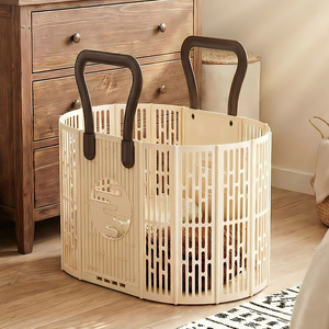 Cesto de ropa sucia portátil para el hogar, plegable, de gran capacidad, multifuncional, cesto de almacenamiento hueco para ropa sucia. - Product Image 4