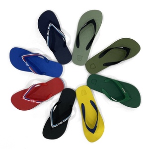 New PVC Strap Mens Flip Flops Tùy Chỉnh Dập Nổi Logo Durable EVA Dép Đi Trong Nhà - Product Image 1