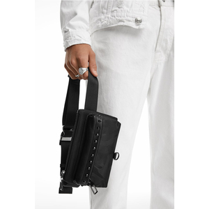 <span class=keywords><strong>Riñonera</strong></span> personalizada de nailon para hombre, bolso de cintura con cinturón, color negro - Product Image 1