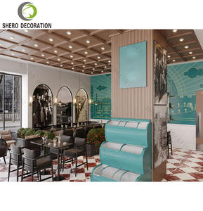 Design d'intérieur exquis pour les cafés, comptoir de bar en marbre personnalisé de luxe, idées de décoration de magasin moderne - Product Image 2