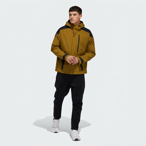 Blouson Bomber Homme Couleur Unie Fermeture Éclair Coupe-Vent Décontracté Automne Coupe Classique Extérieur Toile Nylon Logo Avant - Product Image 1