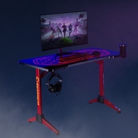 Offre Spéciale grande table de jeu OEM ODM porte-boisson Escritorio bureau d'ordinateur avec lumière LED respirante dégradée multicolore