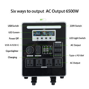 Station d'alimentation portable extérieure avec batterie au lithium LiFePO4, batterie externe sur roues 4kW 6.5kW 10kWh 15kWh pour l'énergie domestique - Product Image 2