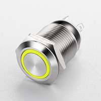 Saklar Tombol Tekan Logam LED 12mm 12v untuk Dashboard, Simbol Kustom, Momentary Latching, Saklar Mobil On/Off