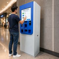 Kiosque de paiement moderne avec écran tactile intelligent, lecteur de carte NFC et options de point de vente