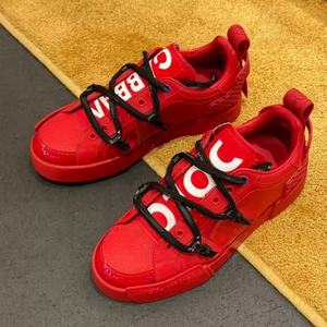 Baskets en cuir de haute qualité avec logo de marque personnalisé, lacets rouges, plateforme, chaussures de sport rétro épaisses décontractées pour hommes - Product Image 2