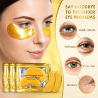 Vente en gros de masques pour les yeux en hydrogel de beauté personnalisés en or 24 carats, patchs de gel pour les yeux à la vitamine C et au collagène pour éclaircir les cernes