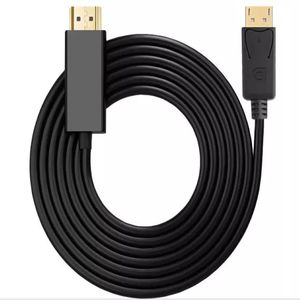Puerto de pantalla chapado en oro de 1,8 m, adaptador macho a macho de DP a <span class=keywords><strong>HDMI</strong></span> 2,0, Cable de vídeo <span class=keywords><strong>hdmi</strong></span> a dp para Monitor de PC, 6 pies, 1080P - Product Image 5