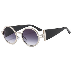 Gafas de sol redondas con montura completa, lentes degradadas, protección UV400, protección solar unisex para adultos - Product Image 1