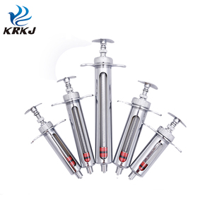 Kd204 tái sử dụng Glass & Brass động vật thú y <span class=keywords><strong>hypodermic</strong></span> kim loại ống tiêm <span class=keywords><strong>Injector</strong></span> cho chăn nuôi - Product Image 6