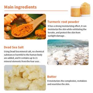 <span class=keywords><strong>Exfoliante</strong></span> Corporal Natural de Cúrcuma de 220g con Sal Marina y Aceite de Curcumina para Exfoliar, Controlar los Poros e Hidratar - Product Image 4