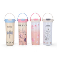 Tasse Thermos Isotherme en Acier Inoxydable 316 pour Femme, Portable et Élégante, pour Café et Thé avec Paille, Isolation Thermique 6-12 Heures