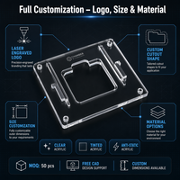 Placa de microscopio de acrílico mecanizada por CNC personalizada, inserto universal para microscopio, equipo de laboratorio OEM ODM