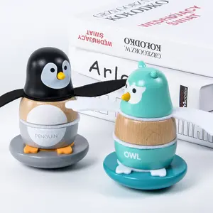 Hoye Craft Kinderen Leuke Houten Stapelen Speelgoed Pinguïn Uil Tumbler Speelgoed Dier Stapelen Vroege Onderwijs Speelgoed