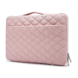 Custom Logo Puffy Laptop Sleeve 13-14 Inch Rectangle Quilted Carrying Case Laptop Cover For Women