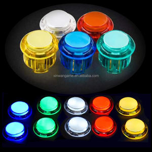 Sanwa Hitbox控制器拱廊硬币推动器1年透明发光二极管照明24毫米30毫米按钮启动/复位开关 - Product Image 1