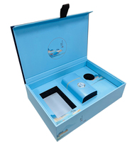 Coffret Cadeau de Luxe Personnalisé Haut de Gamme pour Pot de Safran Bleu, Thé et Bougie, avec Doublure en Mousse, Revêtement UV et Gaufrage