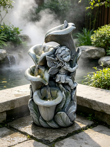<span class=keywords><strong>Fontaine</strong></span> d'eau en résine avec lumière LED, cascade à 3 niveaux, statue <span class=keywords><strong>de</strong></span> jardin en forme <span class=keywords><strong>de</strong></span> <span class=keywords><strong>lys</strong></span> calla, <span class=keywords><strong>fontaine</strong></span> pour décoration intérieure et extérieure - Product Image 2